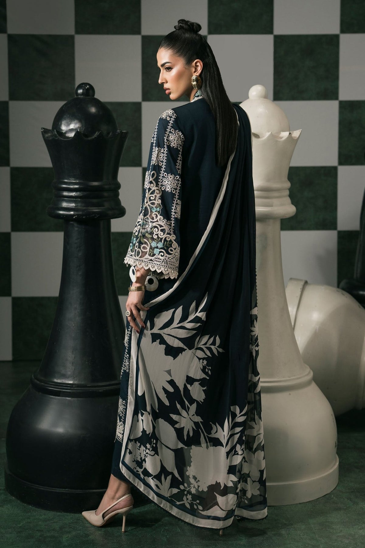 Maria B | RTW | 3 Piece Embroidered Lawn Suit-Brand:Maria B-Type:Luxury Pret-Blue - House of Maryam- Buy in UK, USA