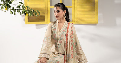 Maria B | RTW | 3 Piece Embroidered Lawn Suit-Brand:Maria B-Type:Luxury Pret-Brown - House of Maryam- Buy in UK, USA