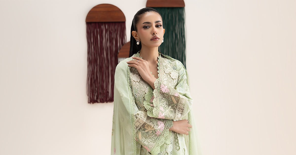 Maria B | RTW | 3 Piece Embroidered Lawn Suit-Brand:Maria B-Type:Luxury Pret-Ferozi - House of Maryam- Buy in UK, USA