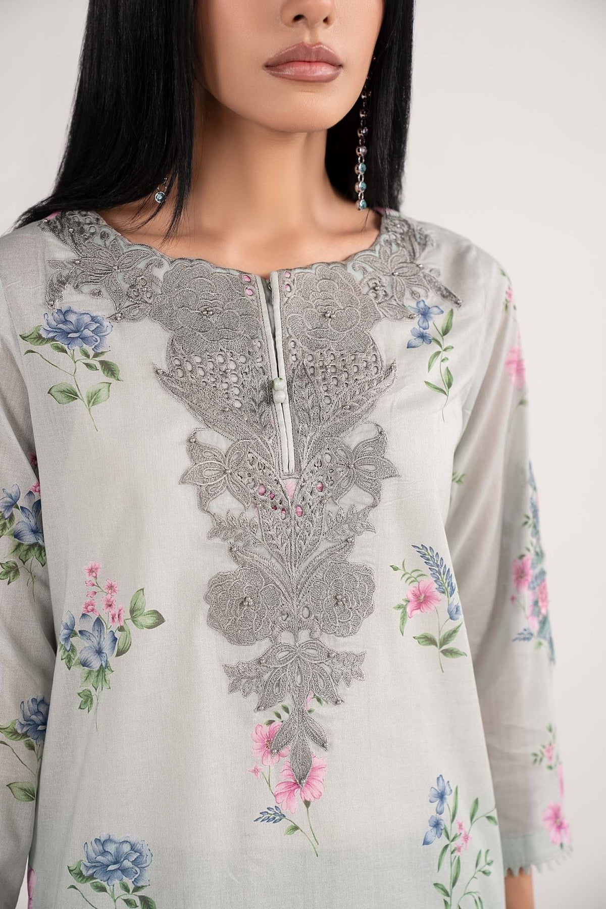 Maria B | RTW | 3 Piece Embroidered Lawn Suit-Brand:Maria B-Type:Luxury Pret-Ferozi - House of Maryam- Buy in UK, USA