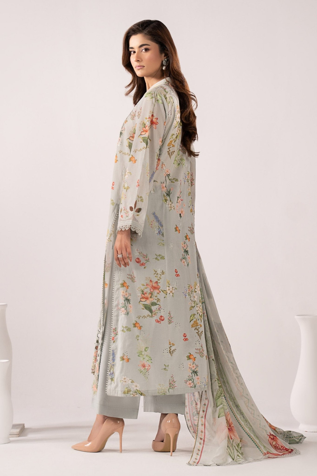 Maria B | RTW | 3 Piece Embroidered Lawn Suit-Brand:Maria B-Type:Luxury Pret-Ferozi - House of Maryam- Buy in UK, USA