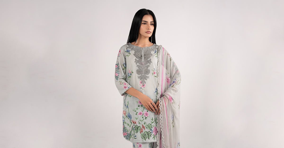 Maria B | RTW | 3 Piece Embroidered Lawn Suit-Brand:Maria B-Type:Luxury Pret-Ferozi - House of Maryam- Buy in UK, USA