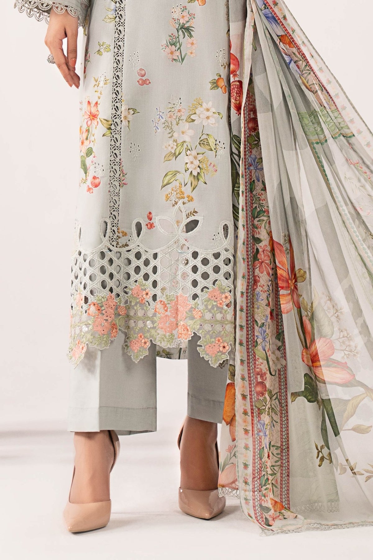 Maria B | RTW | 3 Piece Embroidered Lawn Suit-Brand:Maria B-Type:Luxury Pret-Ferozi - House of Maryam- Buy in UK, USA