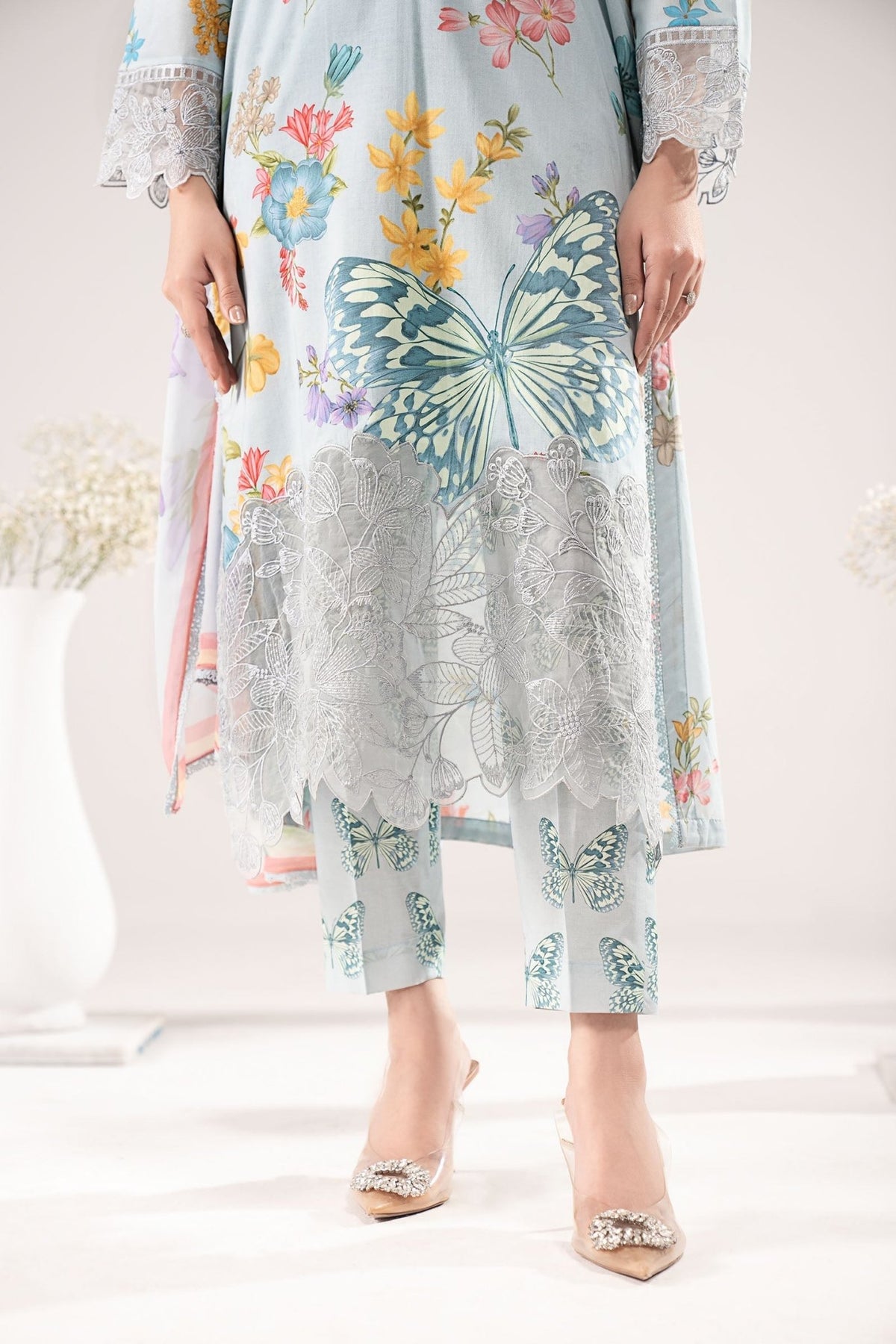 Maria B | RTW | 3 Piece Embroidered Lawn Suit-Brand:Maria B-Type:Luxury Pret-Ferozi - House of Maryam- Buy in UK, USA