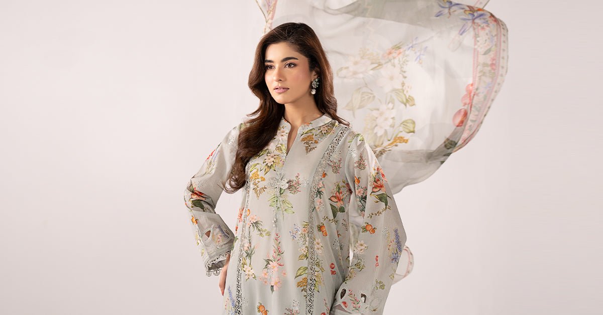 Maria B | RTW | 3 Piece Embroidered Lawn Suit-Brand:Maria B-Type:Luxury Pret-Ferozi - House of Maryam- Buy in UK, USA