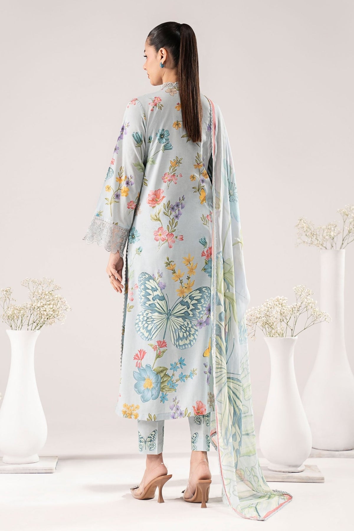 Maria B | RTW | 3 Piece Embroidered Lawn Suit-Brand:Maria B-Type:Luxury Pret-Ferozi - House of Maryam- Buy in UK, USA
