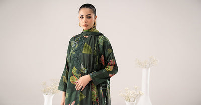 Maria B | RTW | 3 Piece Embroidered Lawn Suit-Brand:Maria B-Type:Luxury Pret-Green - House of Maryam- Buy in UK, USA
