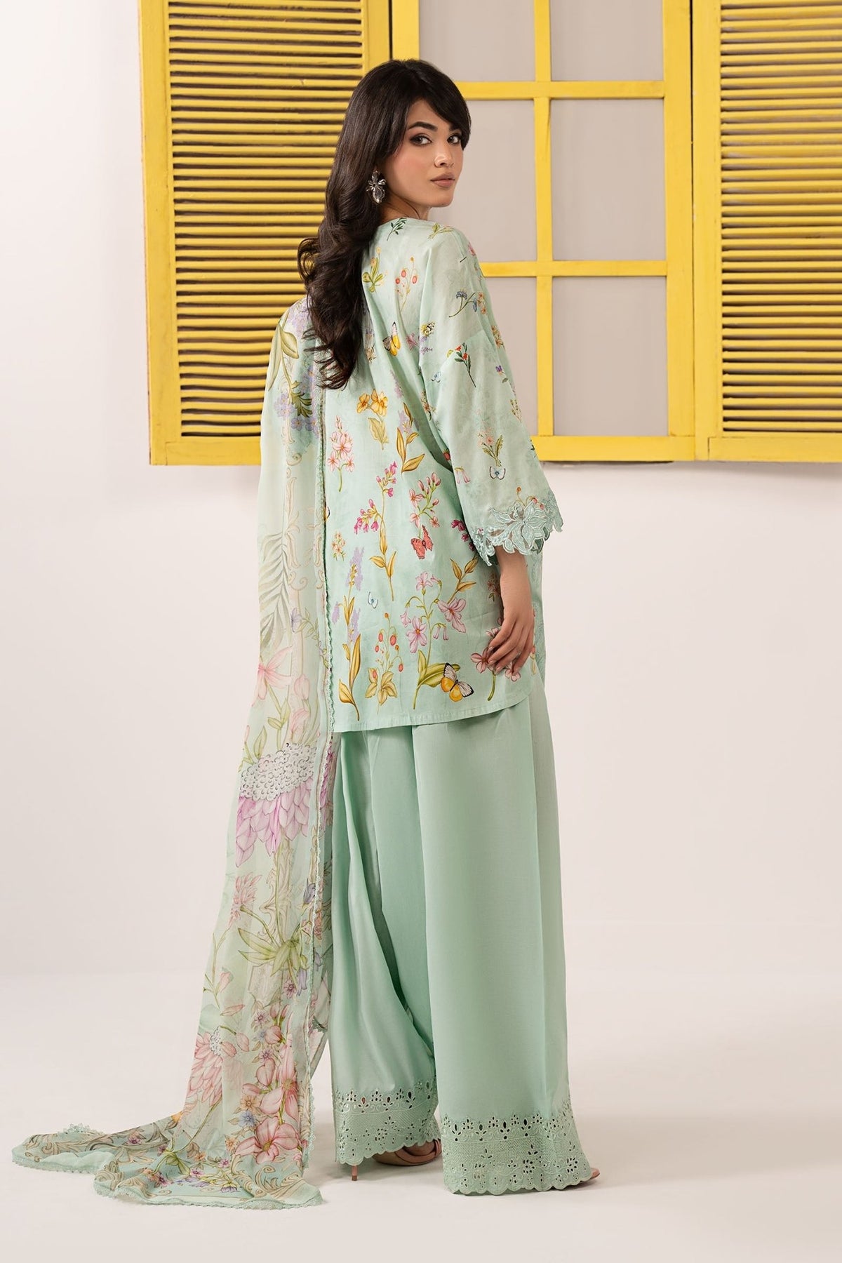 Maria B | RTW | 3 Piece Embroidered Lawn Suit-Brand:Maria B-Type:Luxury Pret-Green - House of Maryam- Buy in UK, USA