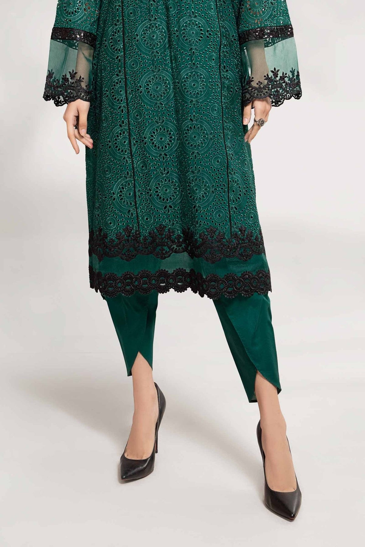Maria B | RTW | 3 Piece Embroidered Lawn Suit-Brand:Maria B-Type:Luxury Pret-Green - House of Maryam- Buy in UK, USA
