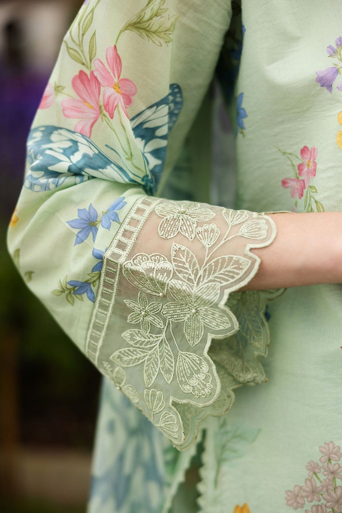 Maria B | RTW | 3 Piece Embroidered Lawn Suit-Brand:Maria B-Type:Luxury Pret-Green - House of Maryam- Buy in UK, USA