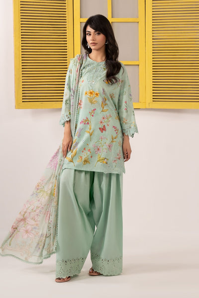 Maria B | RTW | 3 Piece Embroidered Lawn Suit-Brand:Maria B-Type:Luxury Pret-Green - House of Maryam- Buy in UK, USA