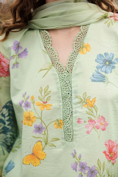 Maria B | RTW | 3 Piece Embroidered Lawn Suit-Brand:Maria B-Type:Luxury Pret-Green - House of Maryam- Buy in UK, USA