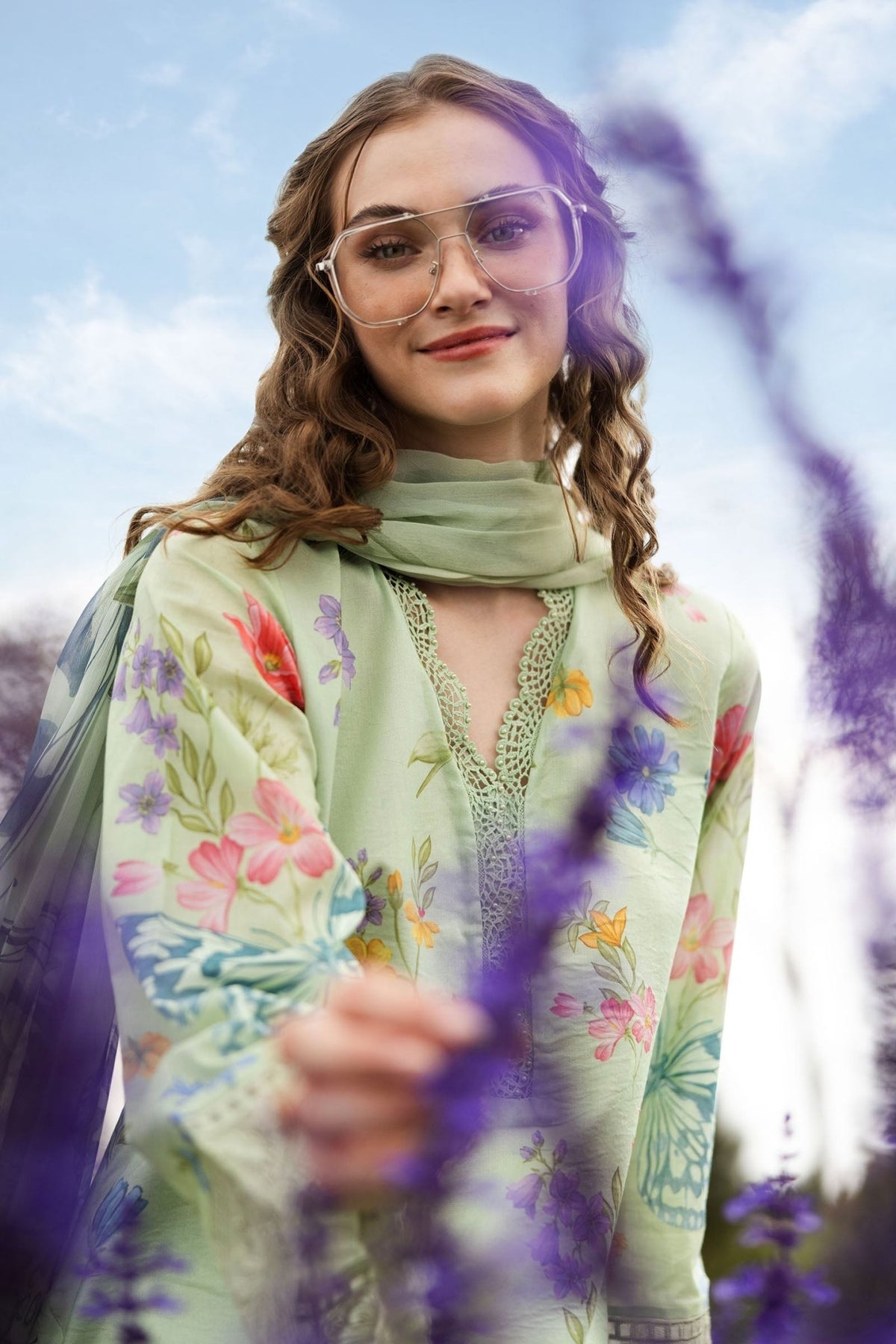 Maria B | RTW | 3 Piece Embroidered Lawn Suit-Brand:Maria B-Type:Luxury Pret-Green - House of Maryam- Buy in UK, USA