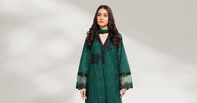 Maria B | RTW | 3 Piece Embroidered Lawn Suit-Brand:Maria B-Type:Luxury Pret-Green - House of Maryam- Buy in UK, USA