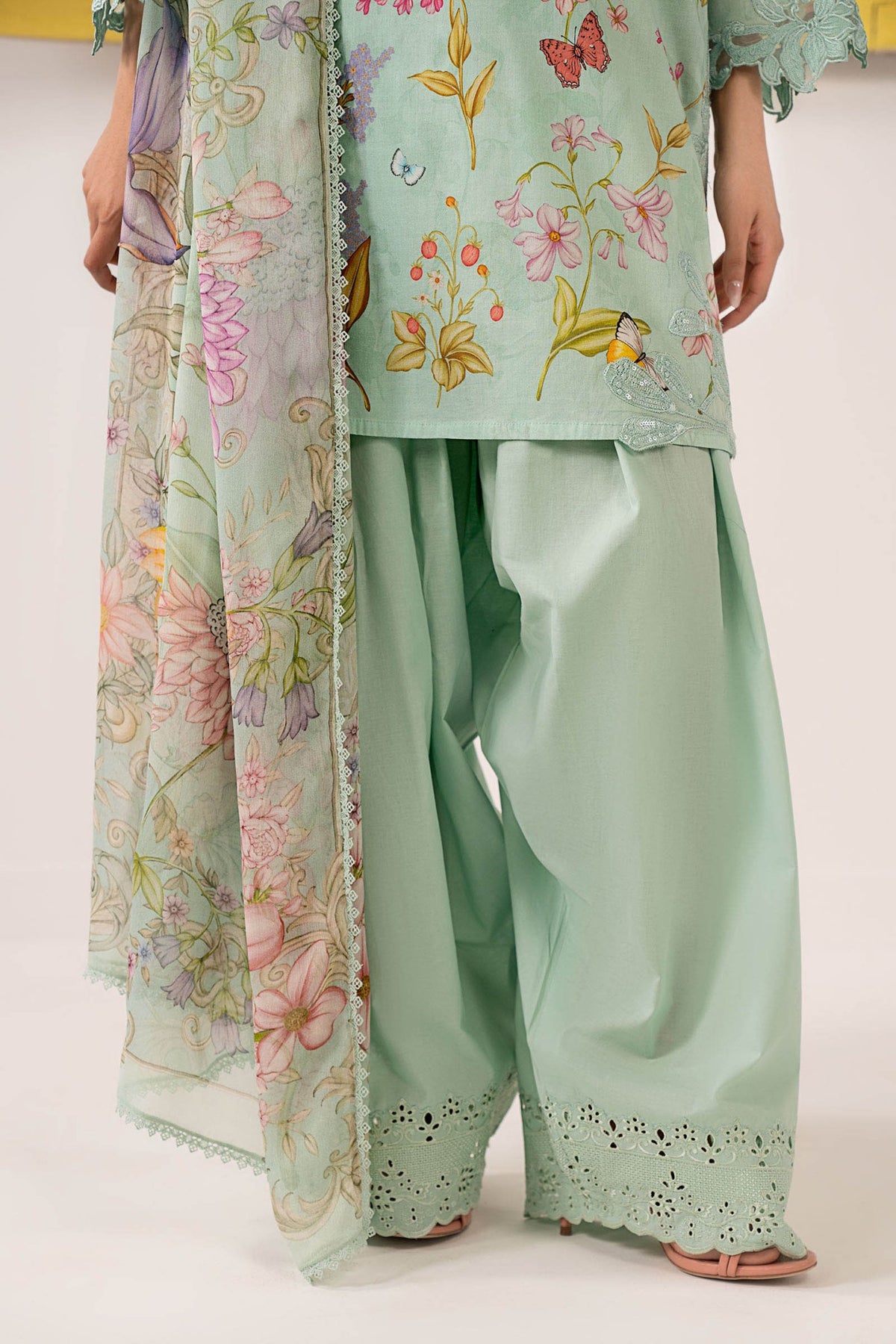 Maria B | RTW | 3 Piece Embroidered Lawn Suit-Brand:Maria B-Type:Luxury Pret-Green - House of Maryam- Buy in UK, USA