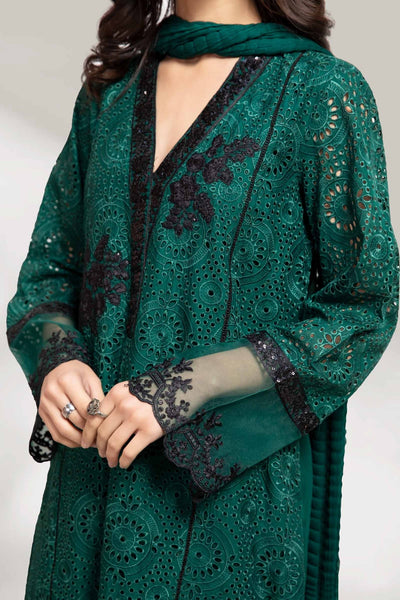 Maria B | RTW | 3 Piece Embroidered Lawn Suit-Brand:Maria B-Type:Luxury Pret-Green - House of Maryam- Buy in UK, USA