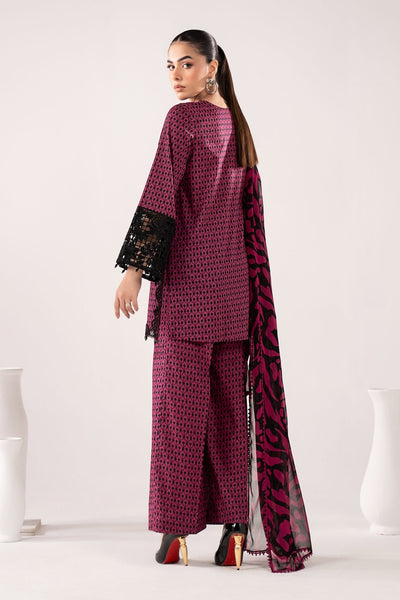 Maria B | RTW | 3 Piece Embroidered Lawn Suit-Brand:Maria B-Type:Luxury Pret-Maroon - House of Maryam- Buy in UK, USA