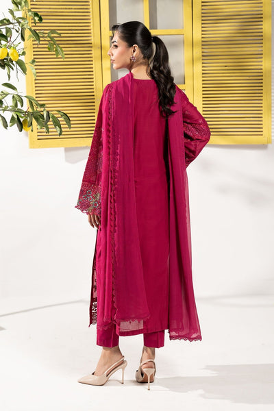 Maria B | RTW | 3 Piece Embroidered Lawn Suit-Brand:Maria B-Type:Luxury Pret-Maroon - House of Maryam- Buy in UK, USA