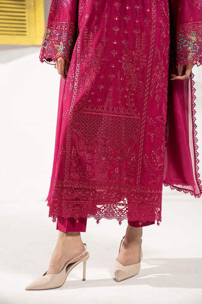 Maria B | RTW | 3 Piece Embroidered Lawn Suit-Brand:Maria B-Type:Luxury Pret-Maroon - House of Maryam- Buy in UK, USA