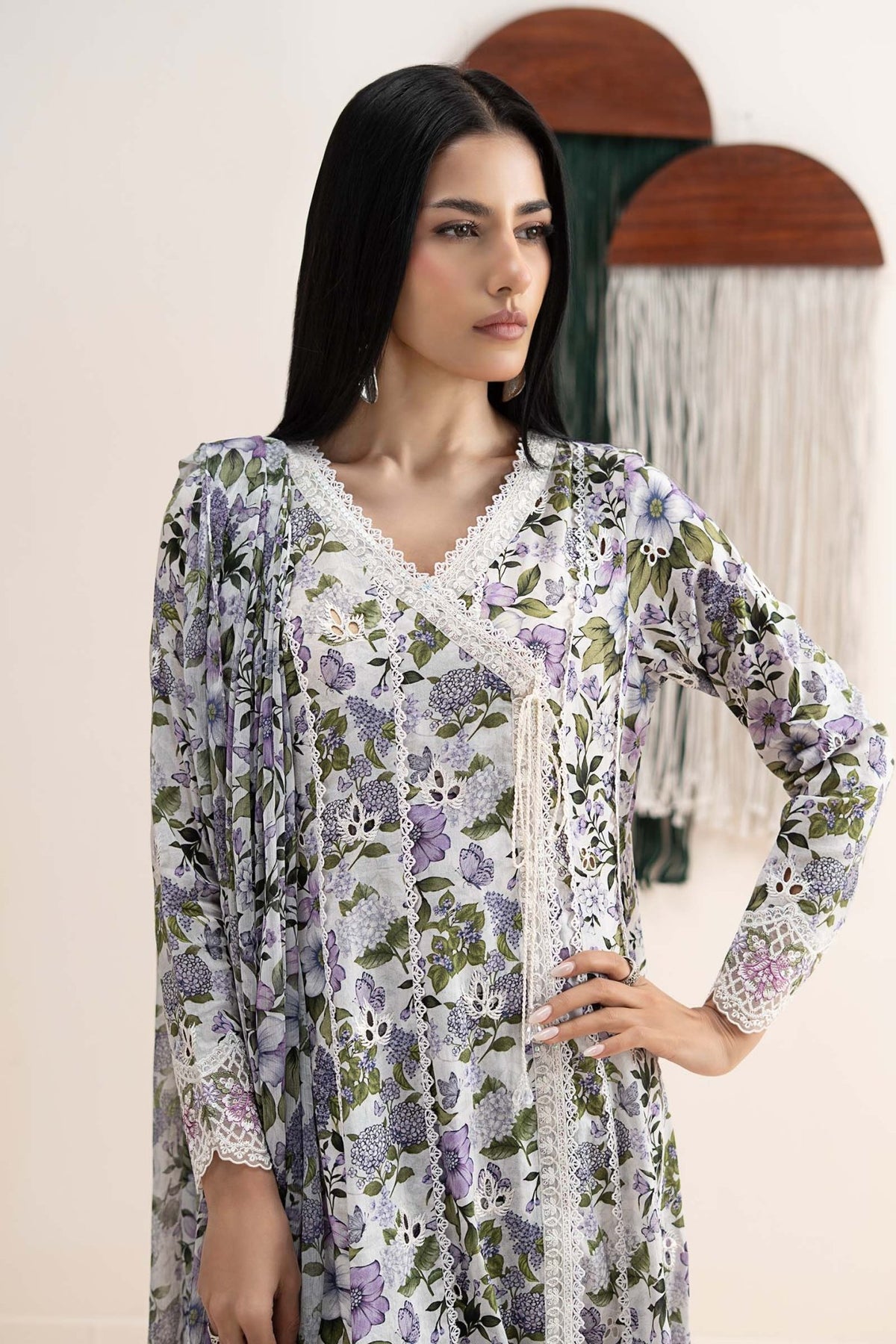 Maria B | RTW | 3 Piece Embroidered Lawn Suit-Brand:Maria B-Type:Luxury Pret-Multi - House of Maryam- Buy in UK, USA