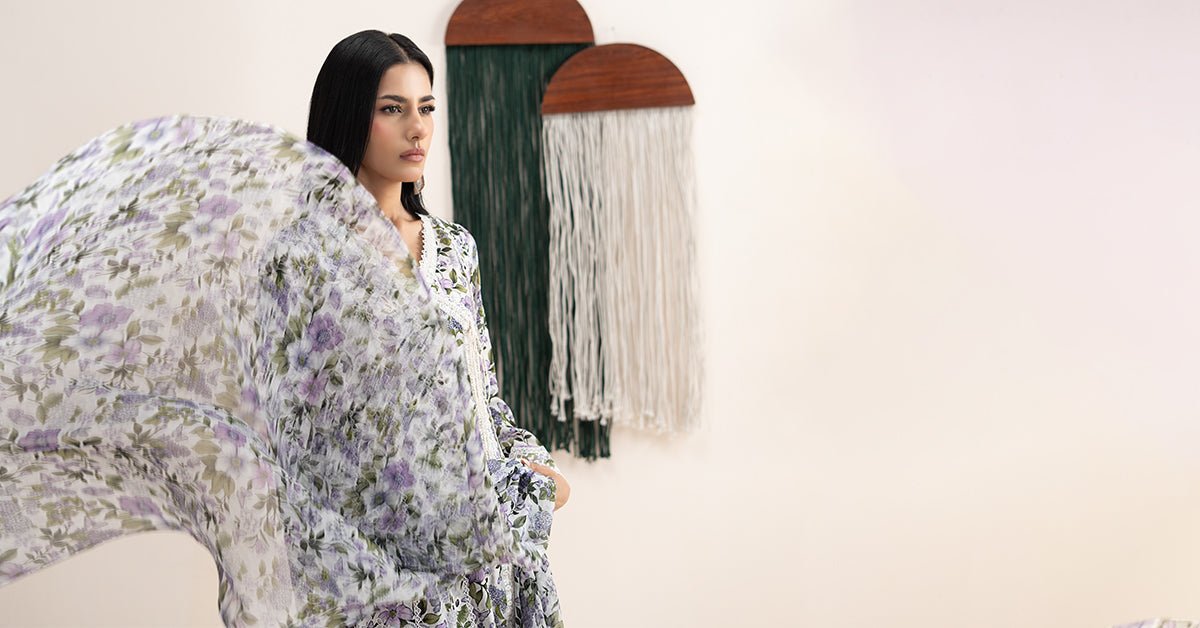 Maria B | RTW | 3 Piece Embroidered Lawn Suit-Brand:Maria B-Type:Luxury Pret-Multi - House of Maryam- Buy in UK, USA