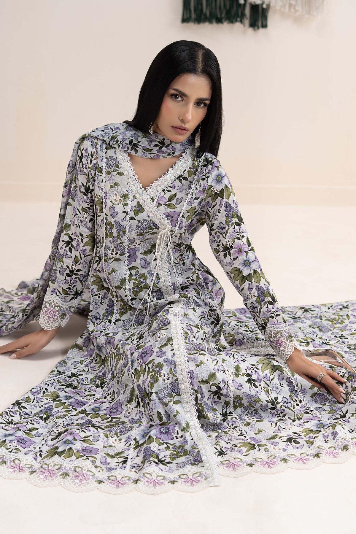 Maria B | RTW | 3 Piece Embroidered Lawn Suit-Brand:Maria B-Type:Luxury Pret-Multi - House of Maryam- Buy in UK, USA