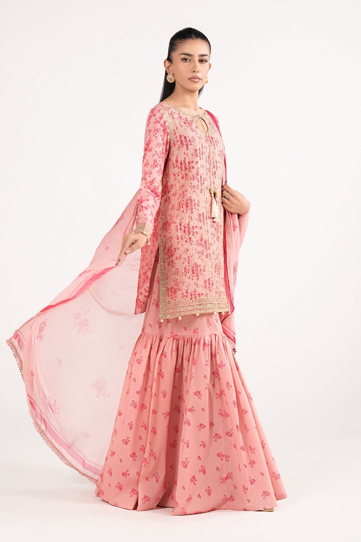 Maria B | RTW | 3 Piece Embroidered Lawn Suit-Brand:Maria B-Type:Luxury Pret-Pink - House of Maryam- Buy in UK, USA