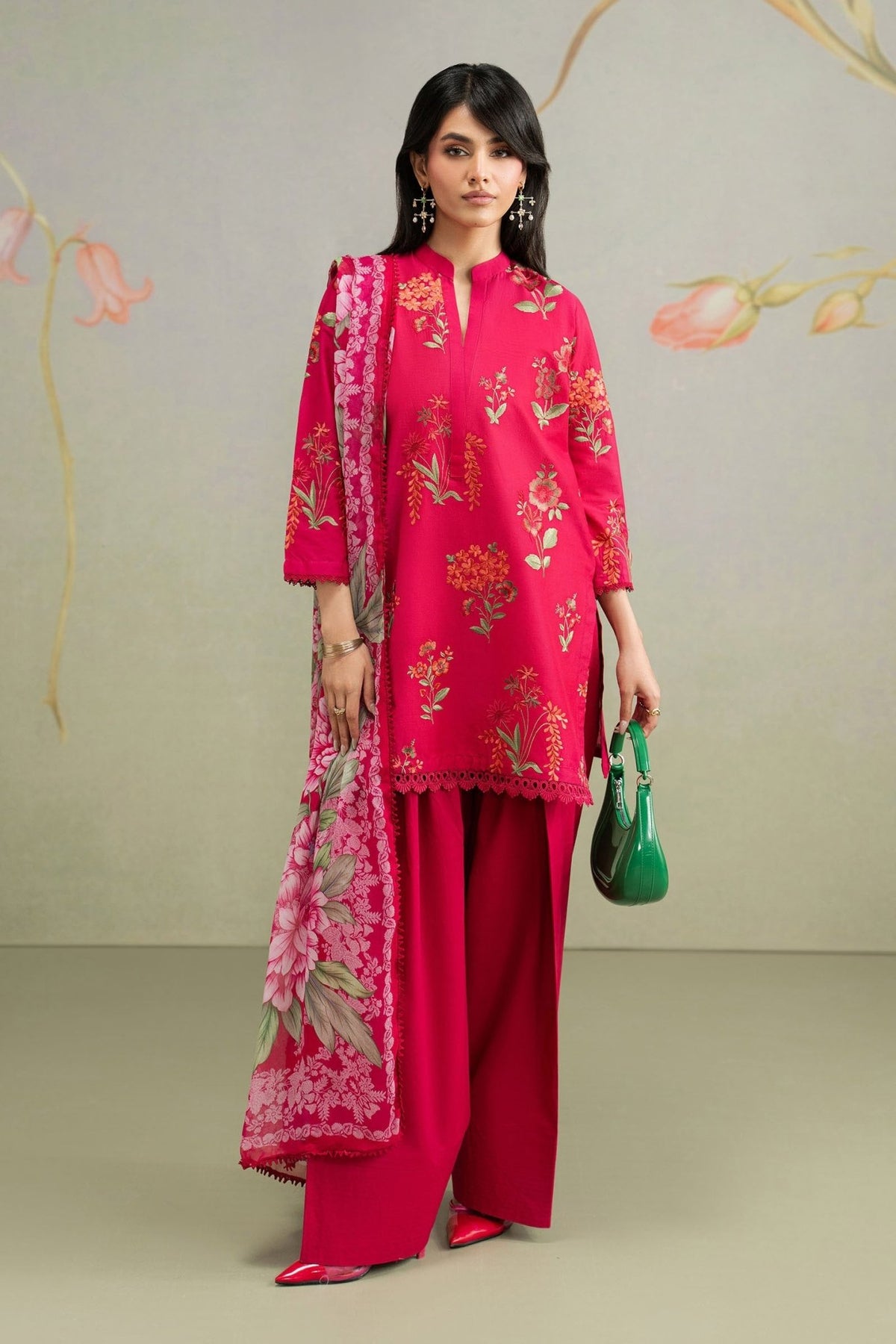 Maria B | RTW | 3 Piece Embroidered Lawn Suit-Brand:Maria B-Type:Luxury Pret-Pink - House of Maryam- Buy in UK, USA