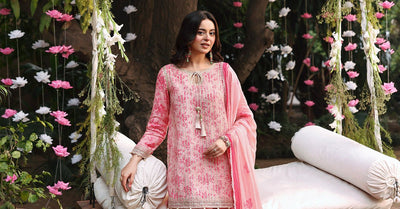 Maria B | RTW | 3 Piece Embroidered Lawn Suit-Brand:Maria B-Type:Luxury Pret-Pink - House of Maryam- Buy in UK, USA