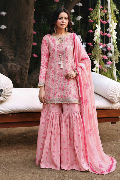Maria B | RTW | 3 Piece Embroidered Lawn Suit-Brand:Maria B-Type:Luxury Pret-Pink - House of Maryam- Buy in UK, USA