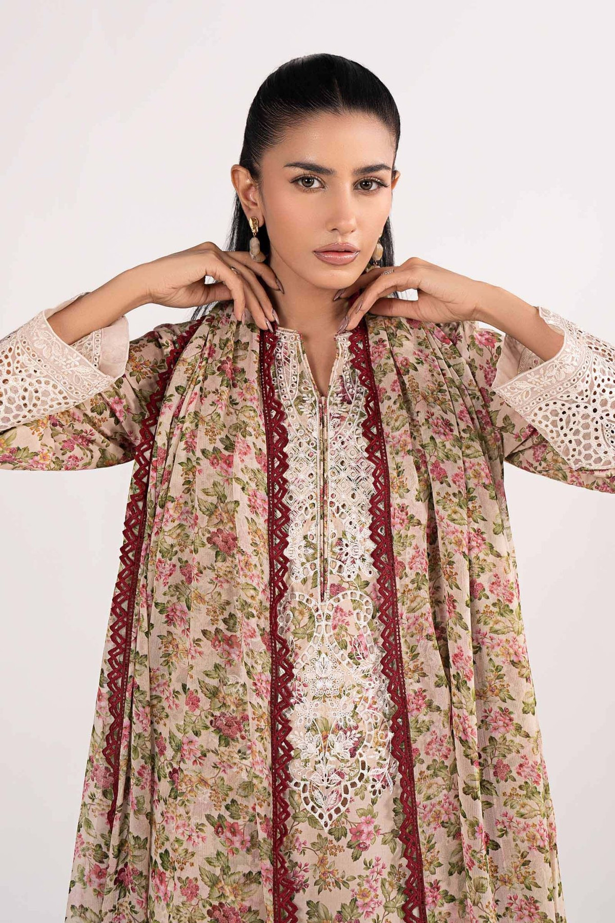 Maria B | RTW | 3 Piece Embroidered Lawn Suit-Brand:Maria B-Type:Luxury Pret-Pink - House of Maryam- Buy in UK, USA