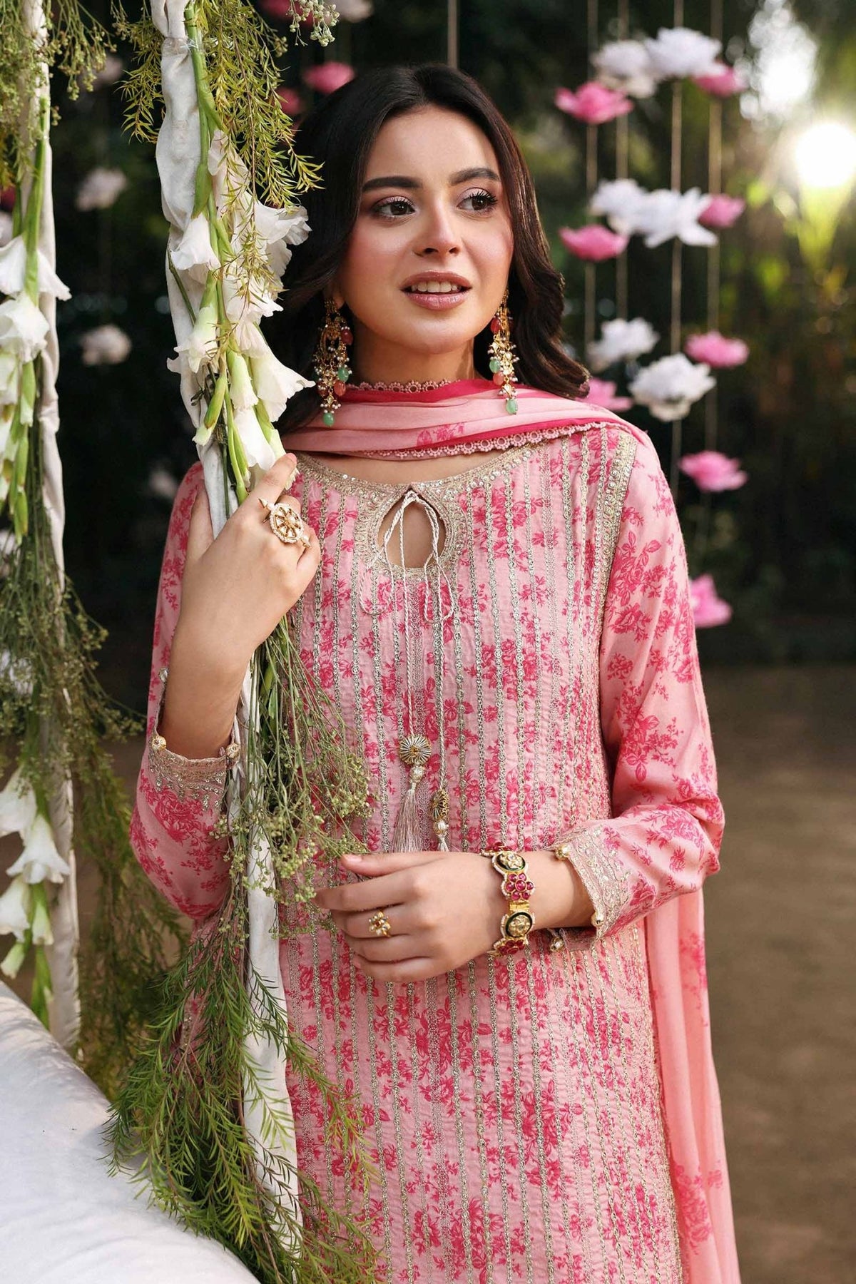 Maria B | RTW | 3 Piece Embroidered Lawn Suit-Brand:Maria B-Type:Luxury Pret-Pink - House of Maryam- Buy in UK, USA