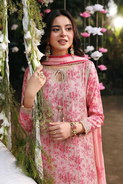 Maria B | RTW | 3 Piece Embroidered Lawn Suit-Brand:Maria B-Type:Luxury Pret-Pink - House of Maryam- Buy in UK, USA