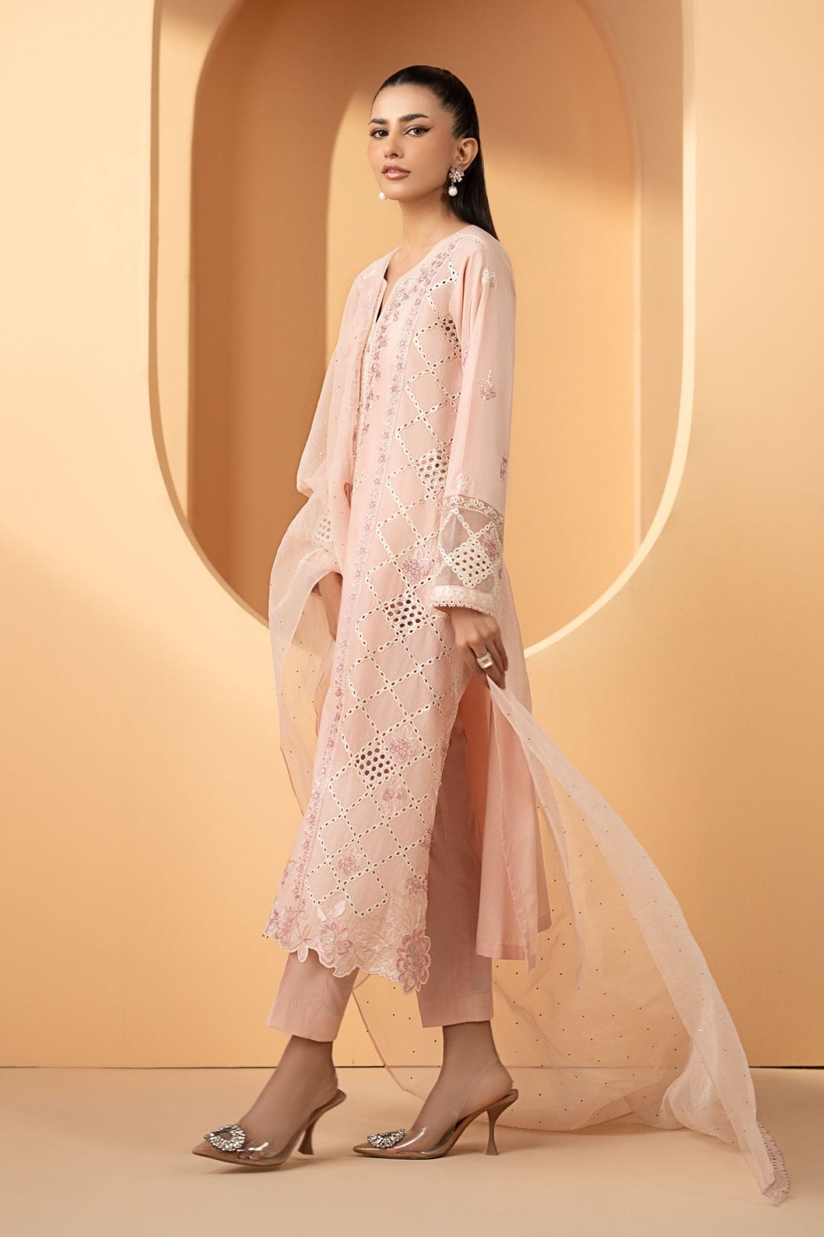 Maria B | RTW | 3 Piece Embroidered Lawn Suit-Brand:Maria B-Type:Luxury Pret-Pink - House of Maryam- Buy in UK, USA