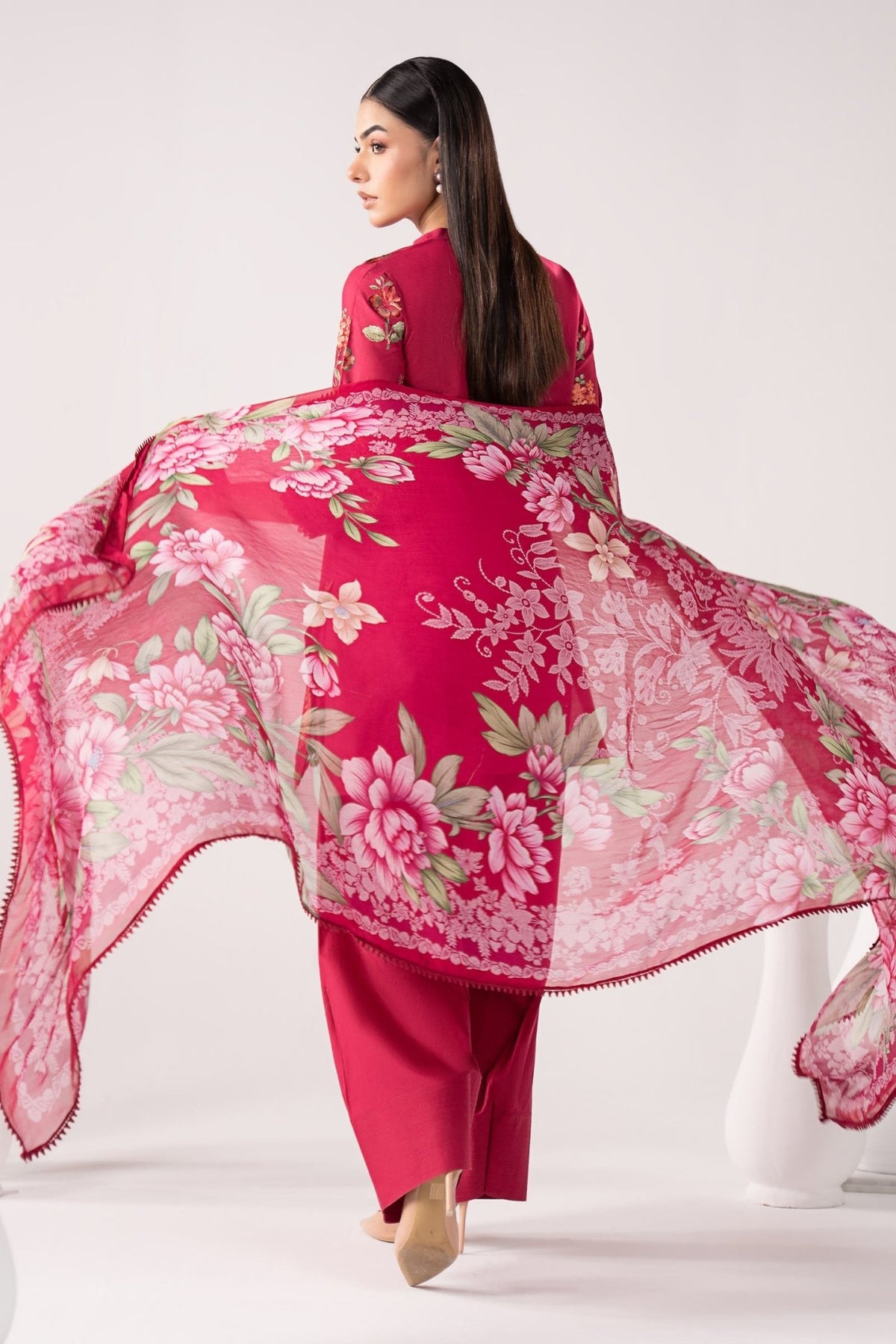 Maria B | RTW | 3 Piece Embroidered Lawn Suit-Brand:Maria B-Type:Luxury Pret-Pink - House of Maryam- Buy in UK, USA