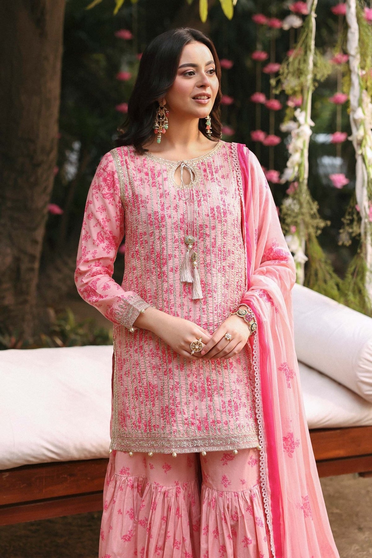 Maria B | RTW | 3 Piece Embroidered Lawn Suit-Brand:Maria B-Type:Luxury Pret-Pink - House of Maryam- Buy in UK, USA