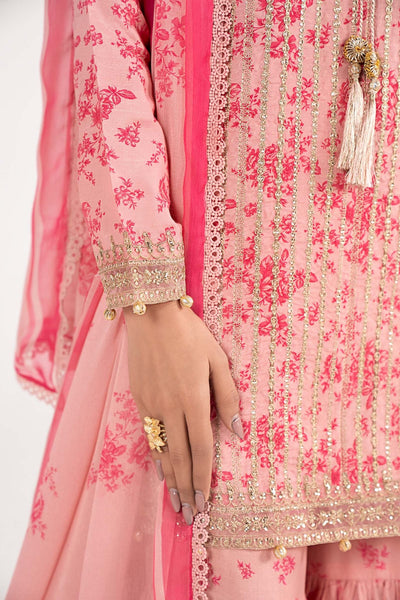 Maria B | RTW | 3 Piece Embroidered Lawn Suit-Brand:Maria B-Type:Luxury Pret-Pink - House of Maryam- Buy in UK, USA
