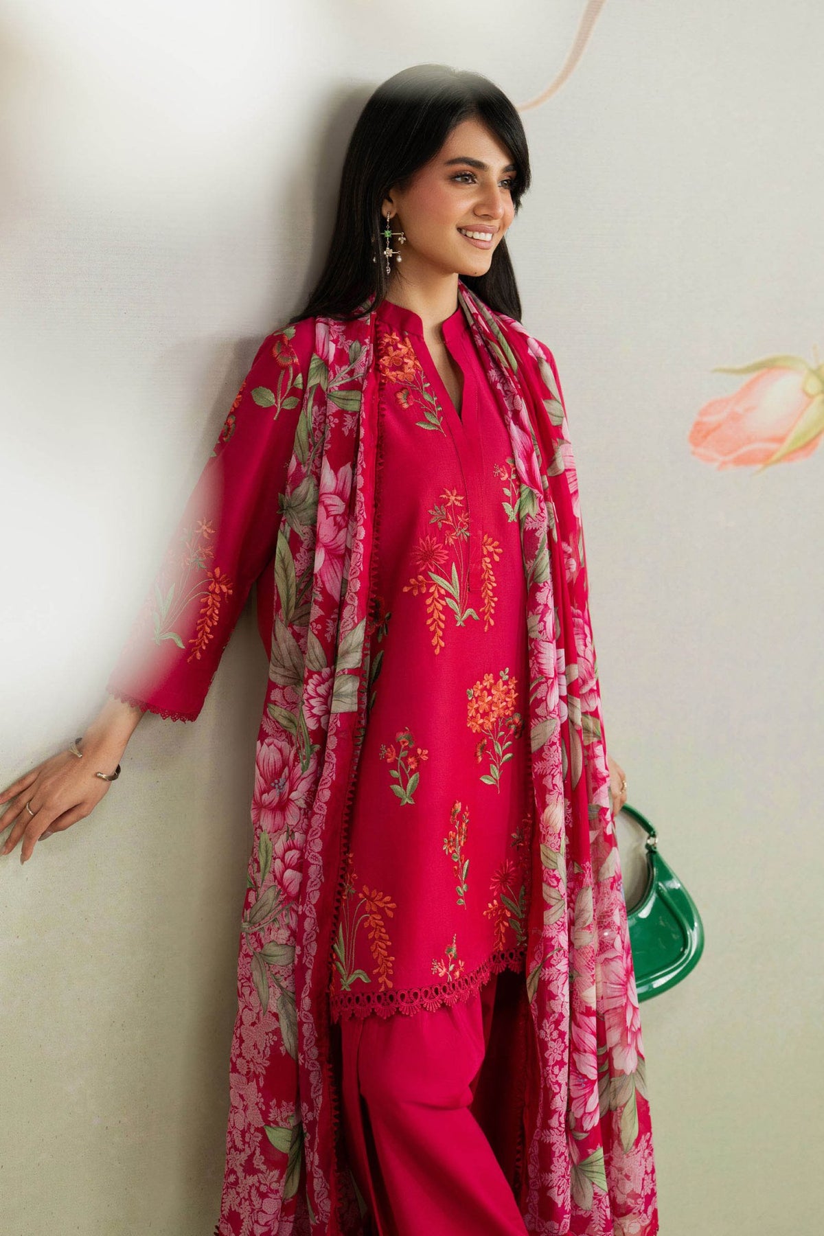 Maria B | RTW | 3 Piece Embroidered Lawn Suit-Brand:Maria B-Type:Luxury Pret-Pink - House of Maryam- Buy in UK, USA