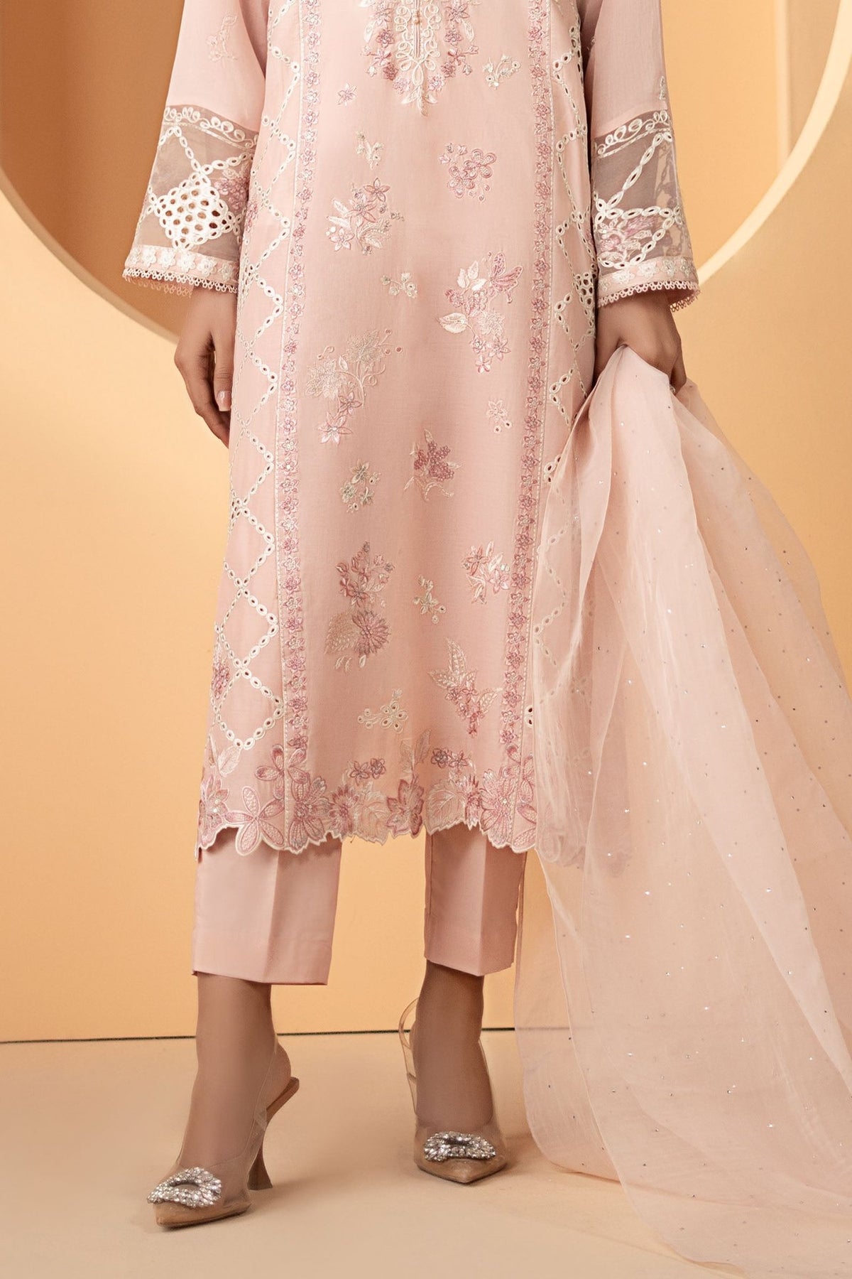 Maria B | RTW | 3 Piece Embroidered Lawn Suit-Brand:Maria B-Type:Luxury Pret-Pink - House of Maryam- Buy in UK, USA