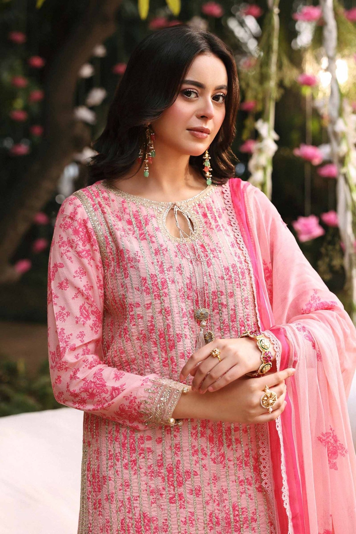 Maria B | RTW | 3 Piece Embroidered Lawn Suit-Brand:Maria B-Type:Luxury Pret-Pink - House of Maryam- Buy in UK, USA