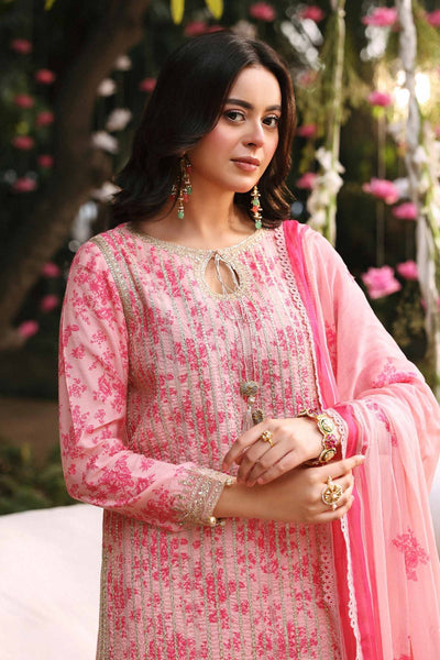 Maria B | RTW | 3 Piece Embroidered Lawn Suit-Brand:Maria B-Type:Luxury Pret-Pink - House of Maryam- Buy in UK, USA
