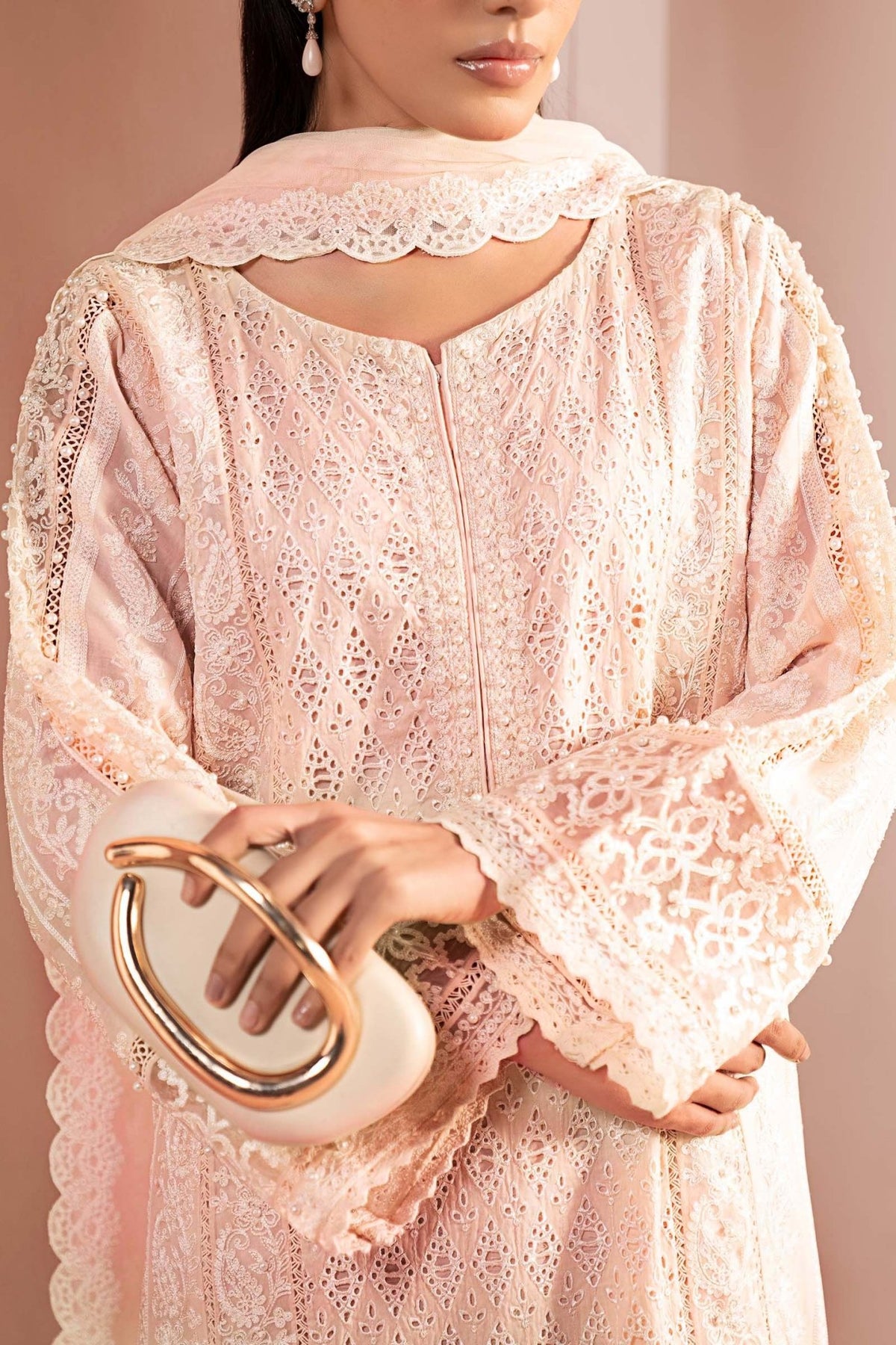 Maria B | RTW | 3 Piece Embroidered Lawn Suit-Brand:Maria B-Type:Luxury Pret-Pink - House of Maryam- Buy in UK, USA