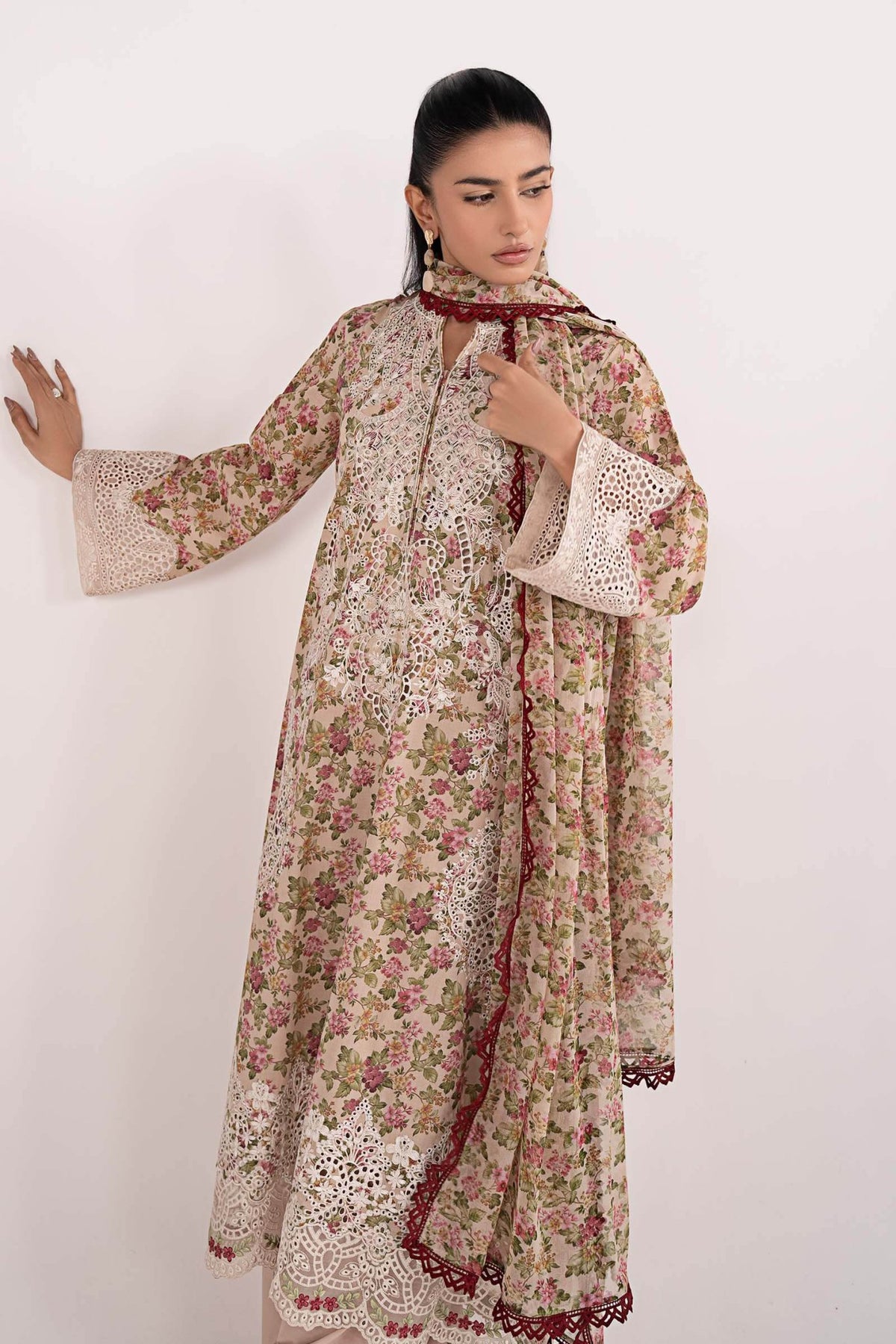 Maria B | RTW | 3 Piece Embroidered Lawn Suit-Brand:Maria B-Type:Luxury Pret-Pink - House of Maryam- Buy in UK, USA