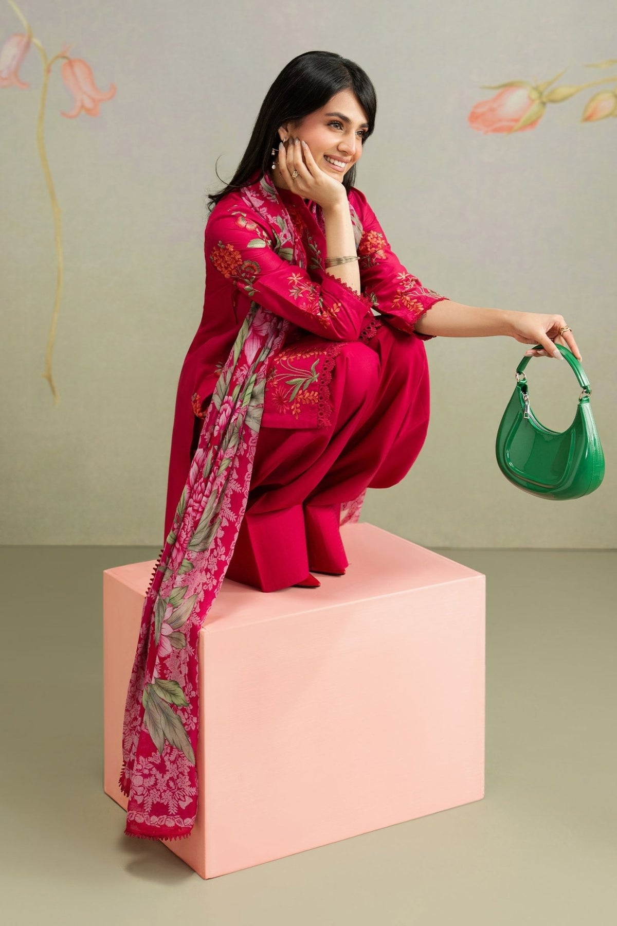 Maria B | RTW | 3 Piece Embroidered Lawn Suit-Brand:Maria B-Type:Luxury Pret-Pink - House of Maryam- Buy in UK, USA