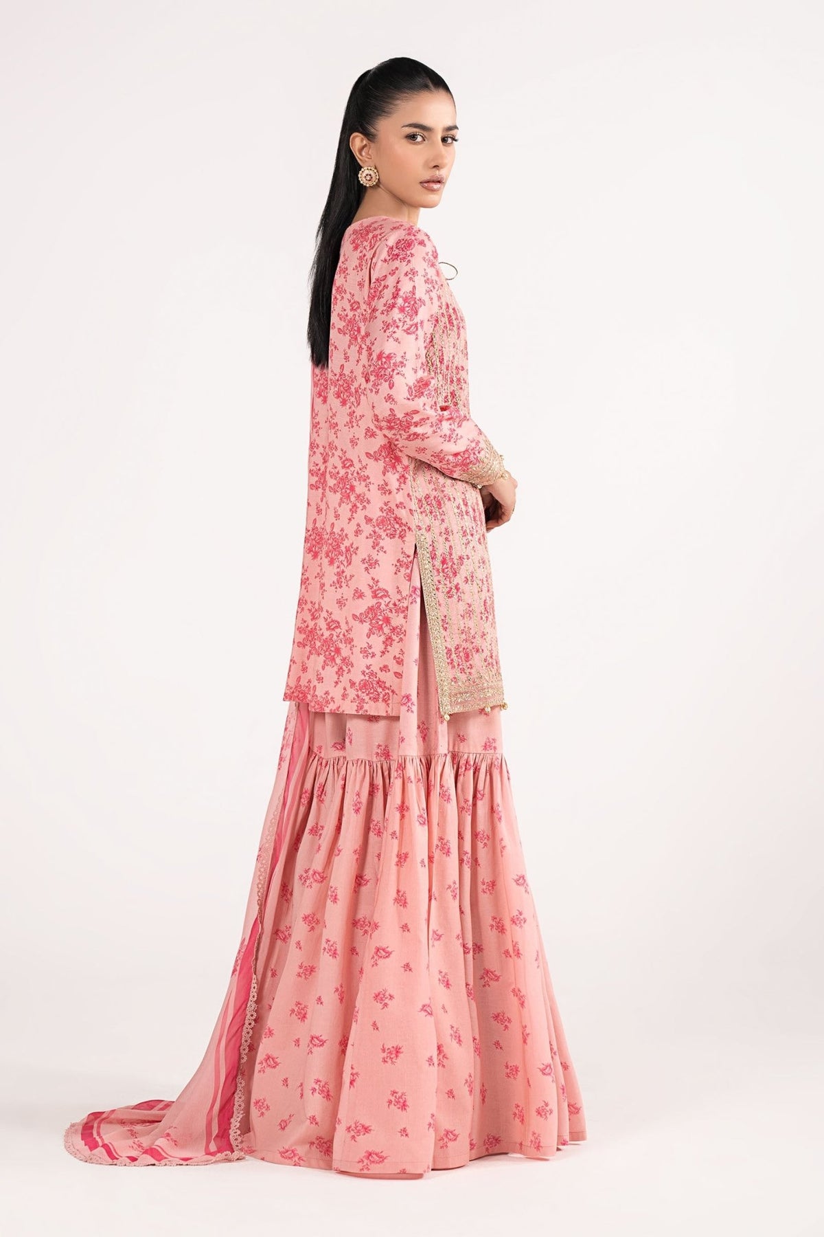 Maria B | RTW | 3 Piece Embroidered Lawn Suit-Brand:Maria B-Type:Luxury Pret-Pink - House of Maryam- Buy in UK, USA