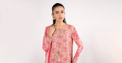 Maria B | RTW | 3 Piece Embroidered Lawn Suit-Brand:Maria B-Type:Luxury Pret-Pink - House of Maryam- Buy in UK, USA
