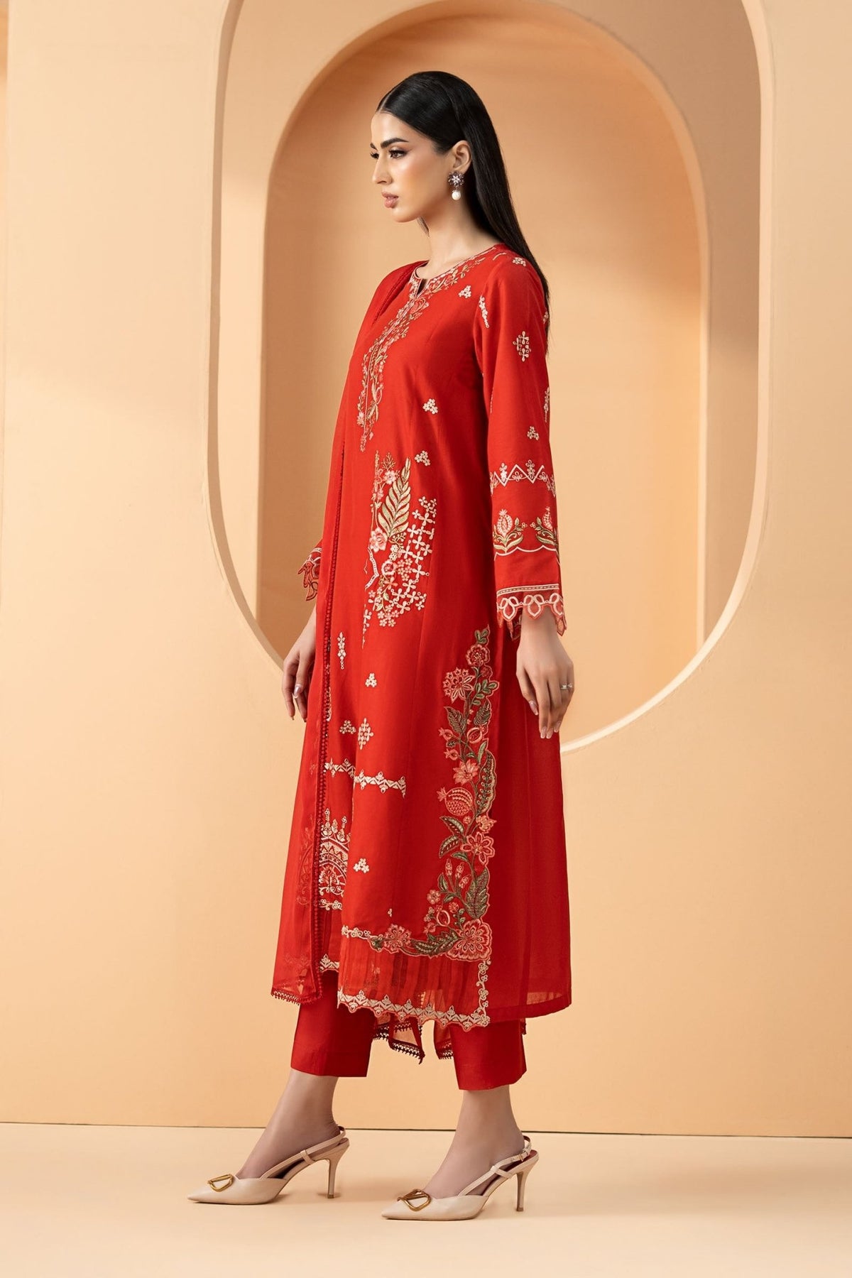 Maria B | RTW | 3 Piece Embroidered Lawn Suit-Brand:Maria B-Type:Luxury Pret-Pink - House of Maryam- Buy in UK, USA