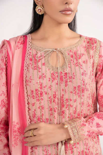Maria B | RTW | 3 Piece Embroidered Lawn Suit-Brand:Maria B-Type:Luxury Pret-Pink - House of Maryam- Buy in UK, USA