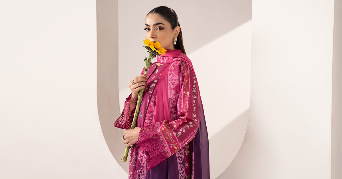 Maria B | RTW | 3 Piece Embroidered Lawn Suit-Brand:Maria B-Type:Luxury Pret-Purple - House of Maryam- Buy in UK, USA