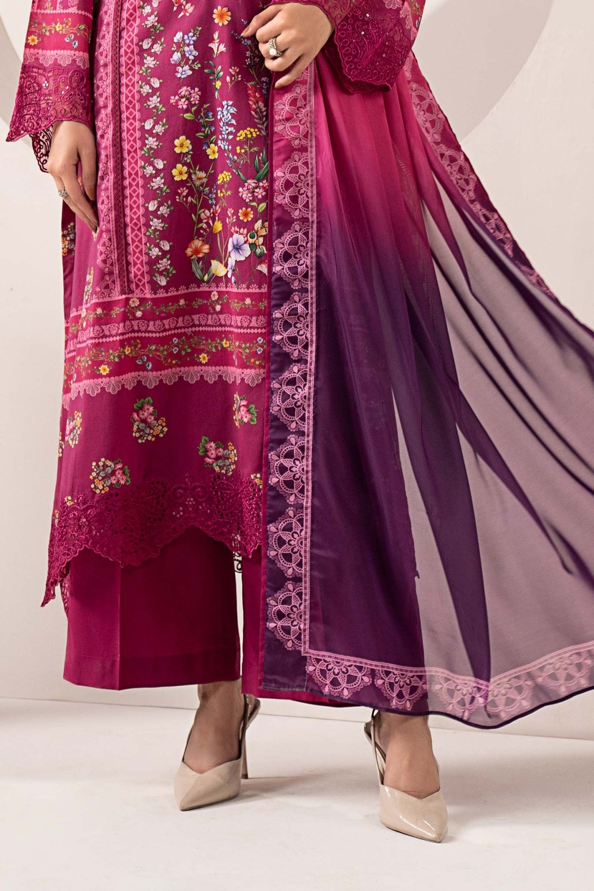 Maria B | RTW | 3 Piece Embroidered Lawn Suit-Brand:Maria B-Type:Luxury Pret-Purple - House of Maryam- Buy in UK, USA